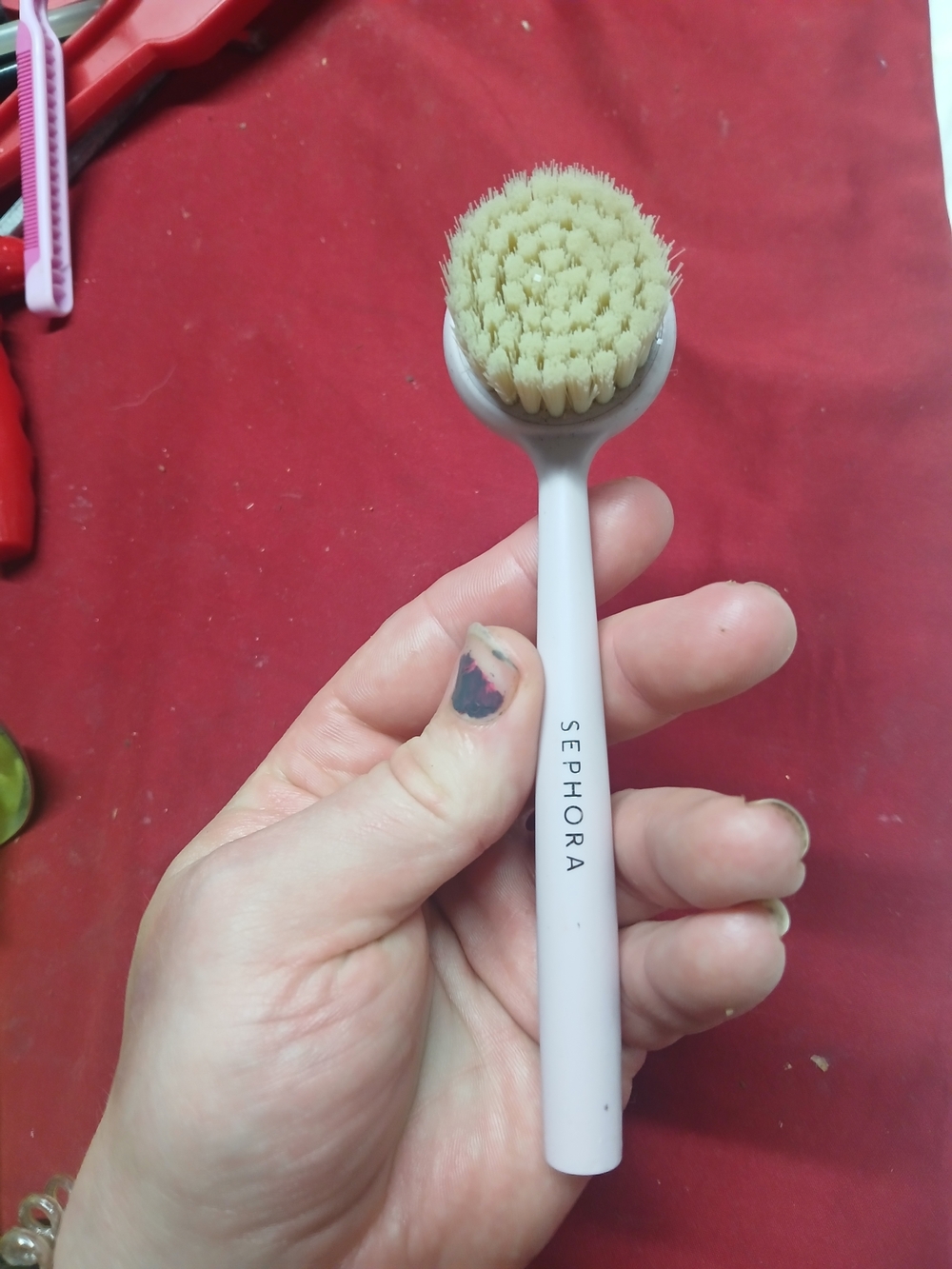 Sephora Facial Brush in Pale Pink with Cream Bristles